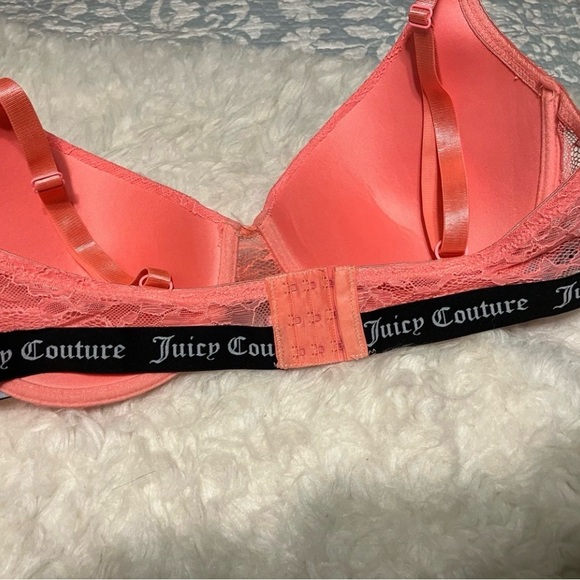 Juicy Couture Coral and Black 38DD padded push-up lace bra. - Picture 7 of 7